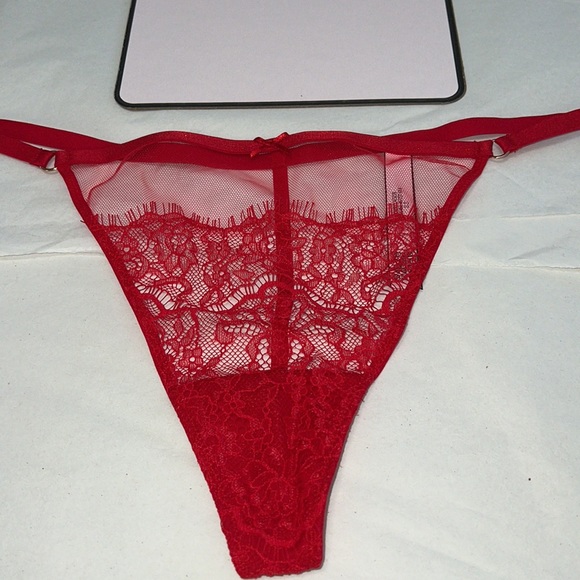 Victoria's Secret VString Mesh & Lace Red THONG Panty XL - Picture 4 of 12